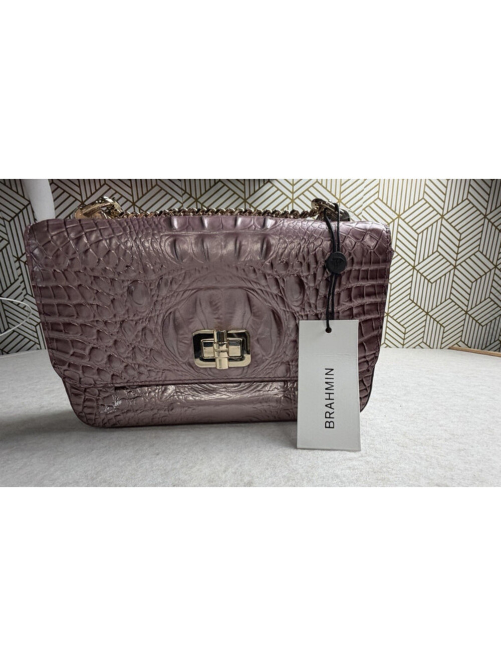 Brahmin Rosalie Rosa Crossbody Handbag Mellow Rose Melbourne Leather NWT